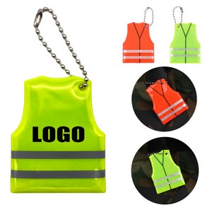 Portable PVC Reflective Vest Safety Keychain