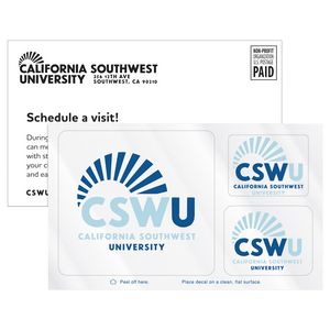 Postcard Sticker | 3 Rectangles | 3 5/8" x 6" | Clear Static | Static Inside Window