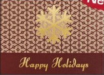 Premium-Gold Snowflake Happy Holidays Greeting Card (5"x7")