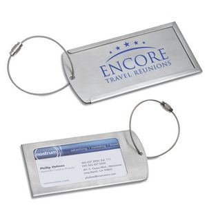 "Prestige" Brushed Metal Luggage Bag Tag