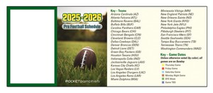 Pro Football Season Schedule Pocket Pamphlet