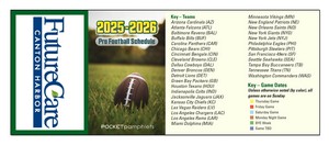 Pro Football Season Schedule Pocket Pamphlet