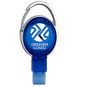Pvc Free Recycled Plastic Carabiner Badge Reel W/Metal Clip