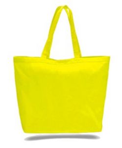 Qtees Canvas Big Tote Bag w/ Self Fabric Handle