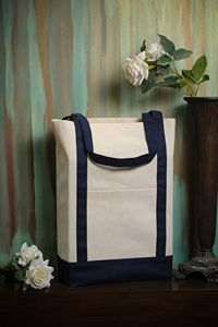 Qtees Two Tone Canvas Deluxe Tote Bag