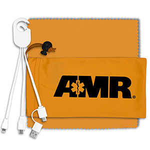 "RECHARGE PACK" Mobile Tech Charging Cable Kit in Microfiber Cinch Pack