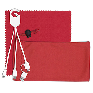 "RECHARGE PACK" Mobile Tech Charging Cable Kit in Microfiber Cinch Pack