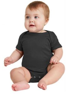 Rabbit Skins Infant Short Sleeve Baby Rib Bodysuit.