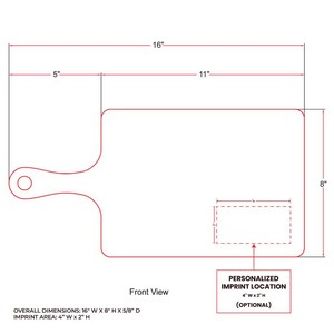Rectangle Acacia Board w/ Handle 16"