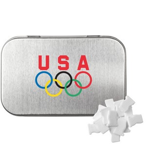 Rectangular Tin with American Flag Shaped Mints