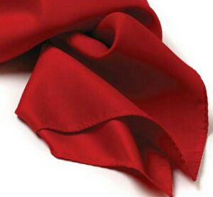Red Polyester Satin Scarf - 30"x30"