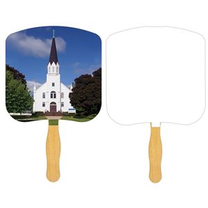 Religious Hand Fan/ Church-Religious with Four Color Process Imprint
