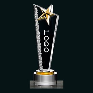 Rising Star Award/ Gold Star Crystal Trophy-Medium