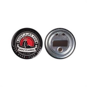 Round Celluloid Button Bottle Opener w/Magnet