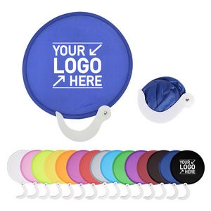 Round Foldable Nylon Flying Disc Hand Fan