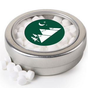 Round Window Sweet Mint Tin Clear Window Top
