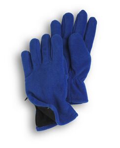 Royal Blue Fleece Zipper Gloves