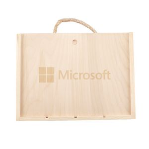 Rustic Laser-Engraved Wood Box w/2 Etched Mini Bubbles & 2 Etched Glasses
