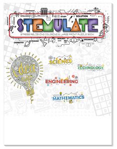 STEMulate - Stress Relieving Adult Coloring and Puzzle Book Combo