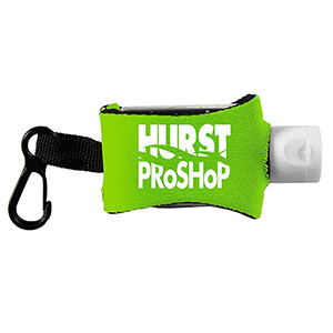 "SanPal Sleeve" .5 oz Hand Sanitizer Antibacterial Gel in Clip-On Neoprene Sleeve Cover