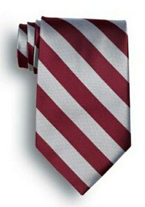 School Stripes Tie - Maroon Red/Gray