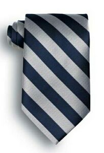 School Stripes Tie - Navy Blue/Gray