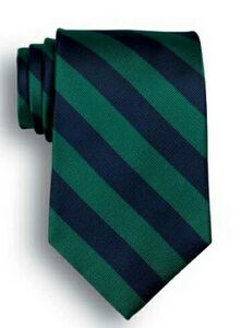 School Stripes Tie - Navy Blue/Green