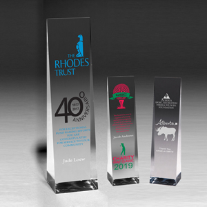 Screen Printed Angled Obelisk Award (7 3/4"x 2 1/2"x 2")