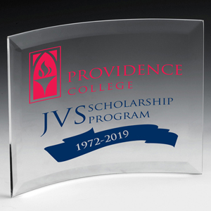 Screen Printed Freestanding Curved Award (4"x 6"x 1/4")