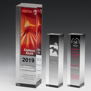 Screen Printed Monument Obelisk Acrylic Award (2 1/2"x 7 1/2"x 2")