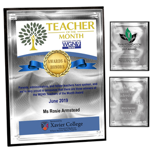 Screen Printed Vertical Rectangle Alumo Tech Plaque (7"x 9"x 1")