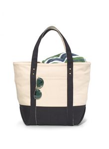 Seaside Zippered Cotton Tote - Black