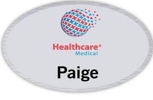 Seattle Metal Name Badge (Standard Size 1-11/16" x 2-9/16" Oval