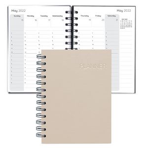 Senzabrite Faux Leather Spiral Weekly Planner