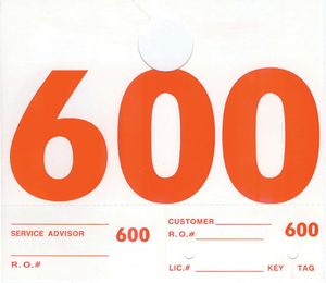 Service Control Tags (Set of 1000)