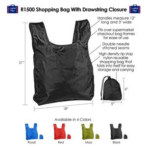 Shopping Bag w/ Drawstring Closure