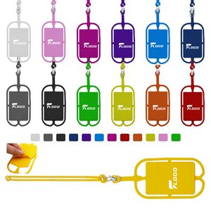 Silicone Phone Card Holder With Lanyard