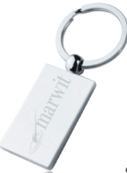 Silver Rectangular Metal Key Chain