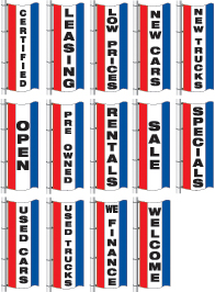 Single Face Vertical Slogan Drape Flags (3' x 8')