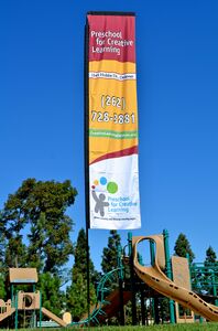 Single Sided Custom Flat Top FlagÂ® w/Ground Spike