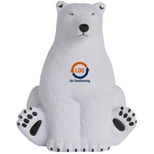 Sitting Polar Bear Squeezies® Stress Reliever