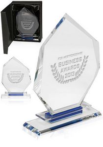 Slanted Heptagon Glass Trophies Awards