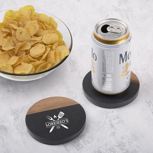 Slate & Acacia Wood Coaster Set