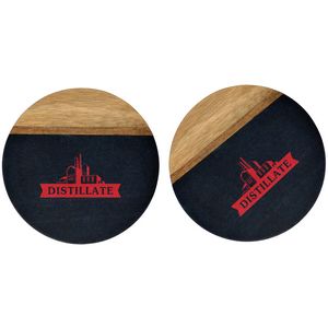 Slate & Acacia Wood Coaster Set