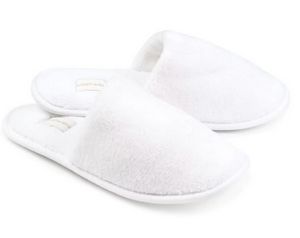 Slippers - Solid - Kapuaâ„¢ Cotton Velour - White - L/XL