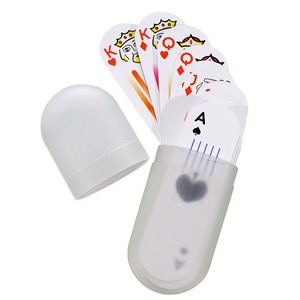 Small Oval Deck Of Cards In Plastic Holder