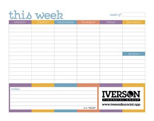 Small Weekly Desk Pad - Colors