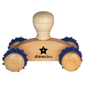 Small Wooden Massager w/ Textured Wheels