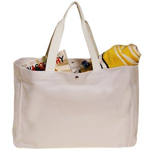 Snap Button Heavy Cotton Beach Bags (18" x 13.7")