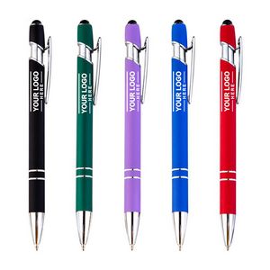Soft Touch Ballpoint Pen w/Stylus Tip